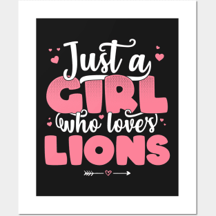 Just A Girl Who Loves Lions - Cute Lion lover gift product Posters and Art